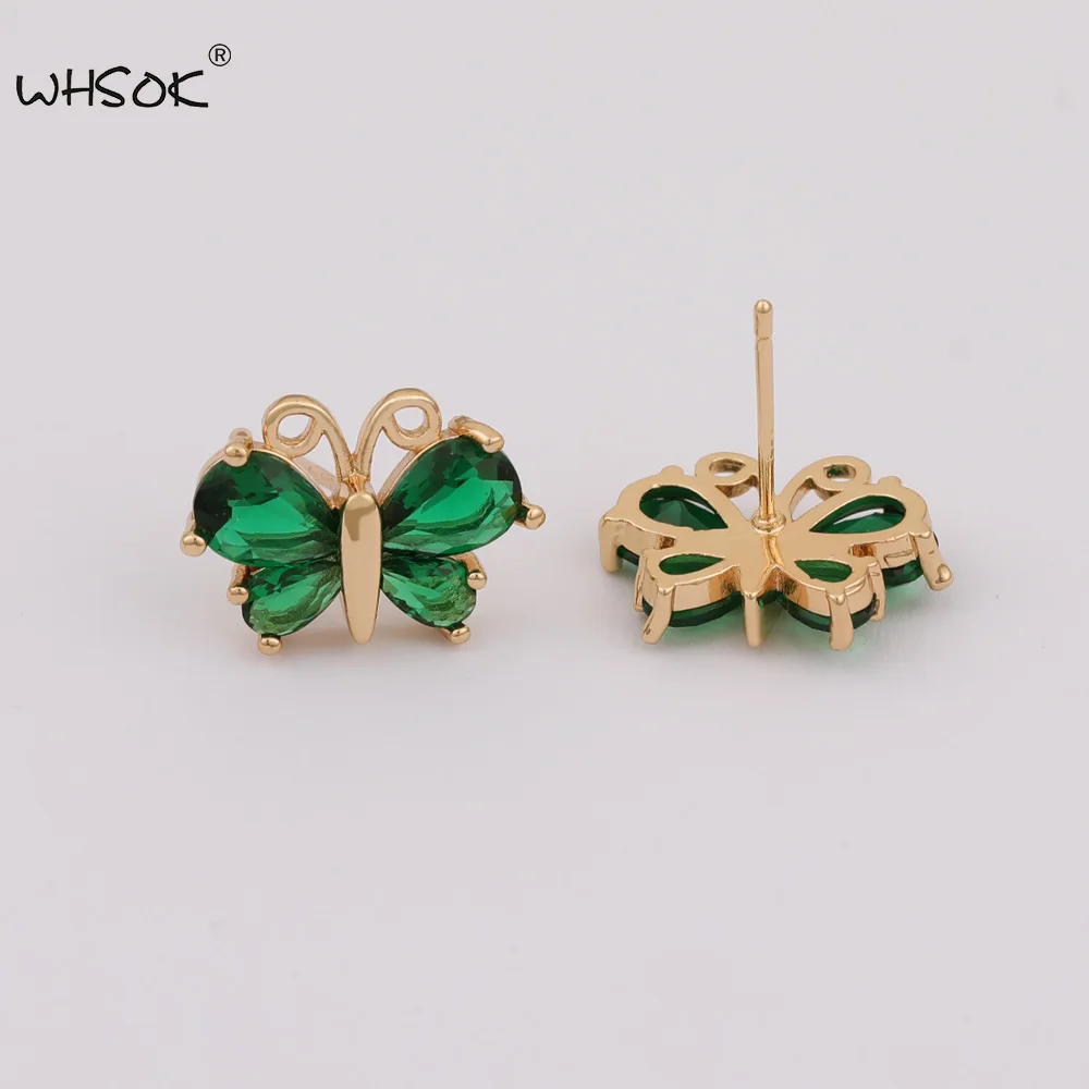 WHSOK 40Pcs 11*16MM Jewelry Accessories/Earring Findings/Colored/DIY Making/Butterfly Shape/Hand Made/Crystal Earrings Stud