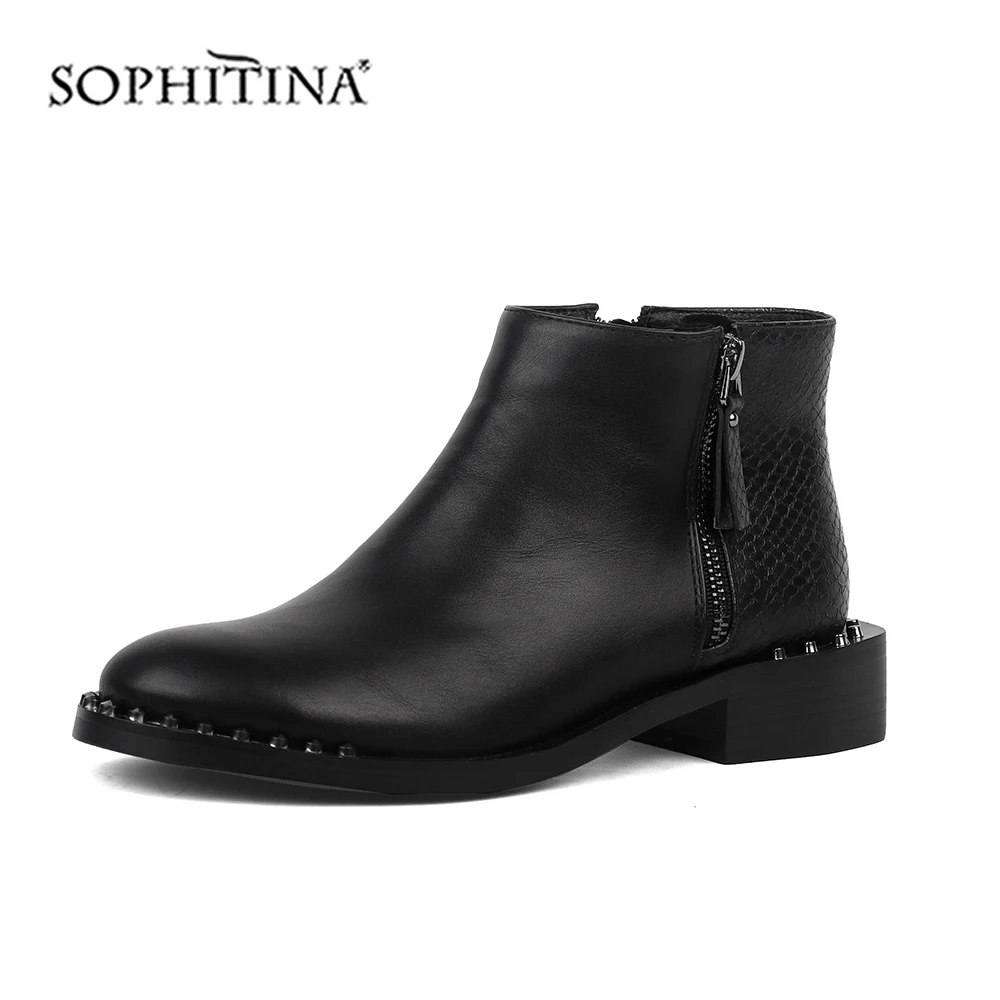 SOPHITINA/Ботинки женские на весну и осень. Модные дизайнерские ботильоны из