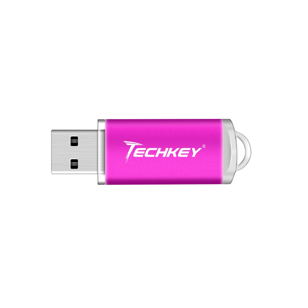 Techkey usb falsh drive 16 ГБ 32 ГБ 8 ГБ 4 ГБ флешка usb2.0 memory stick реальная емкость usb pen drive флешка usb cle - Цвет: rose red
