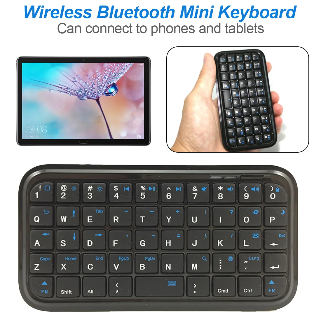 NOYOKERE портативный черный тонкий мини Bluetooth беспроводная клавиатура для