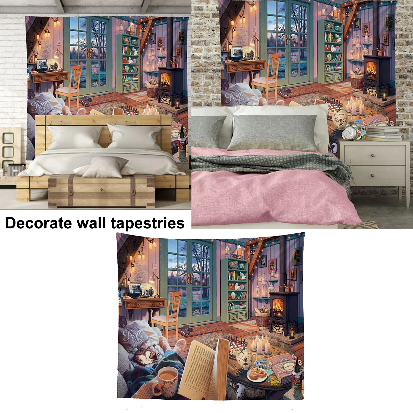 

Warm Nordic Background Cloth Ins Wind Hanging Cloth Bedside Bedroom Dormitory Wall Cloth Room Wall Decoration Wall Tapestry