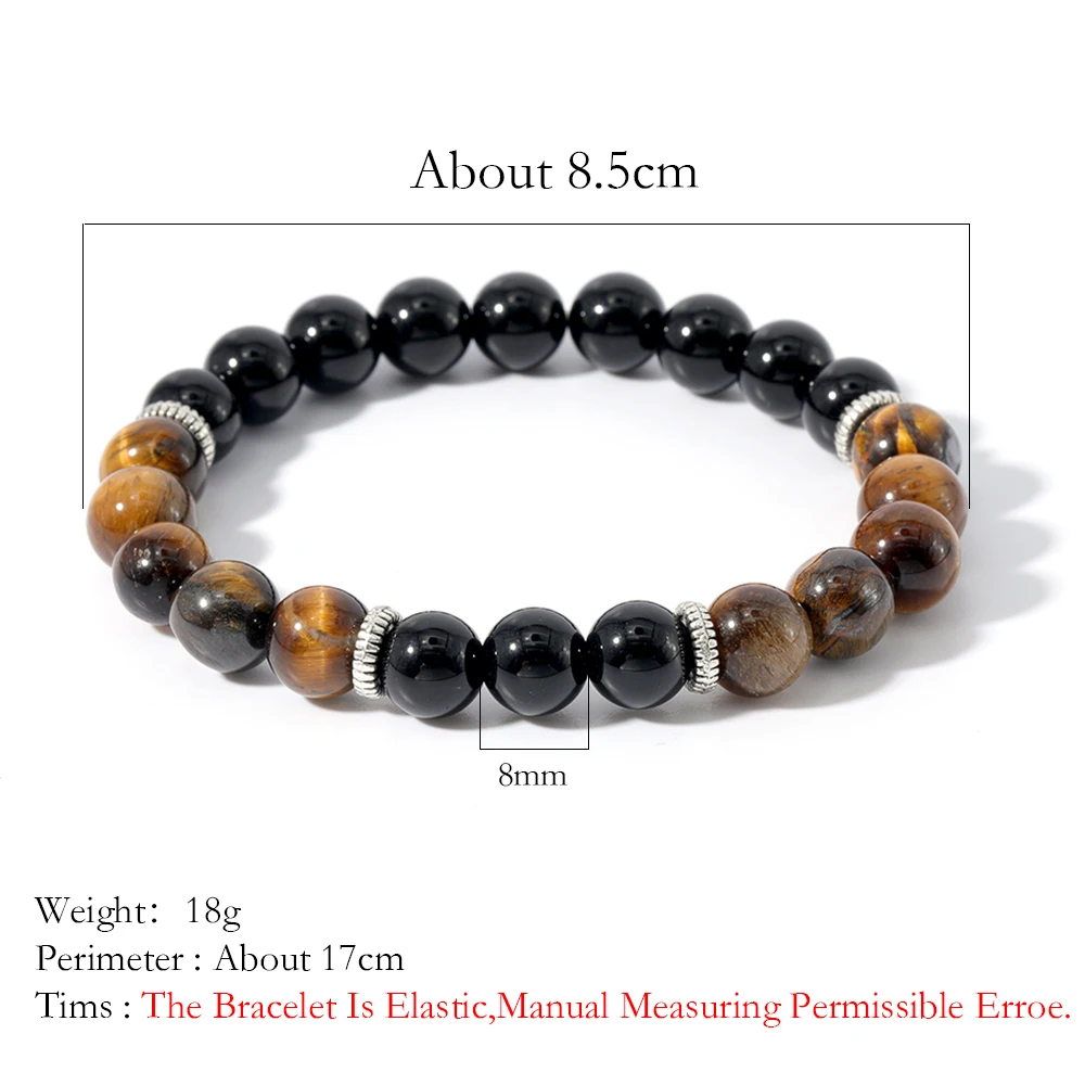 Ожерелье Japamala из черного оникса тигровый глаз 8 мм ювелирные изделия для