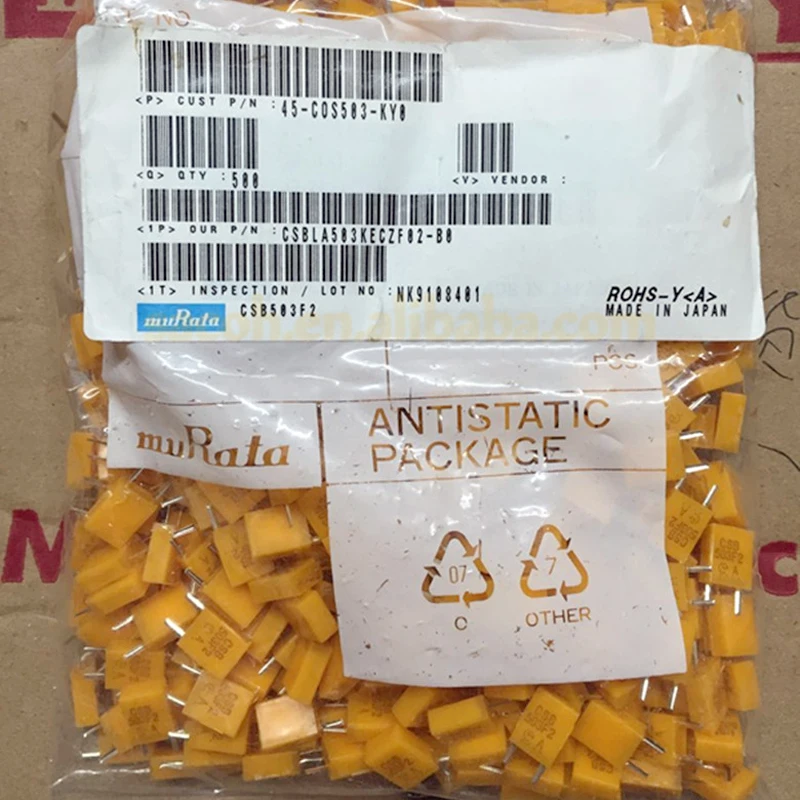 10PCS/Lot New Original CSBLA503KECZF02-B0 CSB503F2 503KHZ CSB503F30 CSB503F34 CSB503F58 CSBLA455KEC8E-B0 CSB455E 455KHZ Crystal