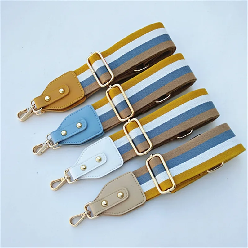 Colorful Striped Bag Wide Shoulder Strap Adjustable Messenger Women Handbag Handles Long Belts | Багаж и сумки