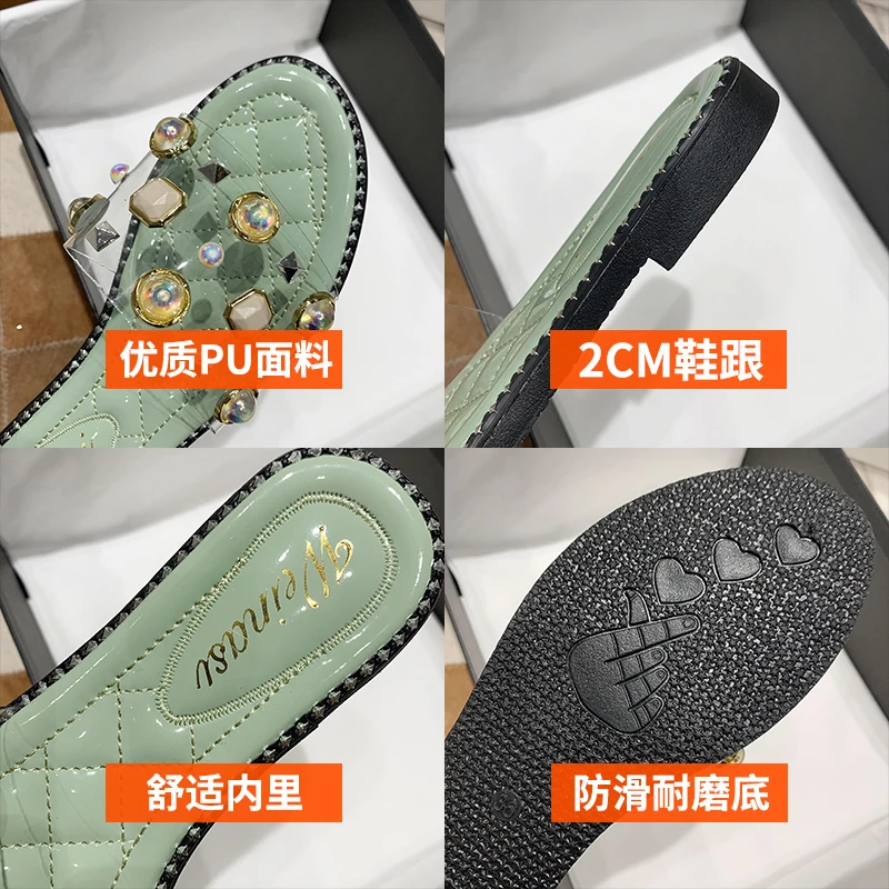 Women Casual Slippers 2021 Summer Girls Flower Flats Slides Lady Nop-slip Jelly Sandals Female Fashion Comfy Flip Flop Mules