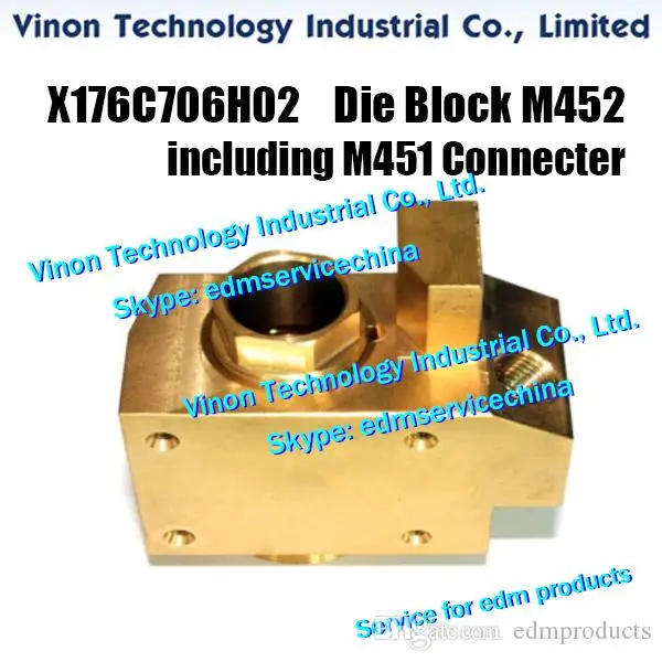 

X176C706H02 HA Brass Die Block M452 Upper including M451 Connecter X179D323H02 for Mitsubishi F1,G,H,H1,C,HA machine X176C706G02