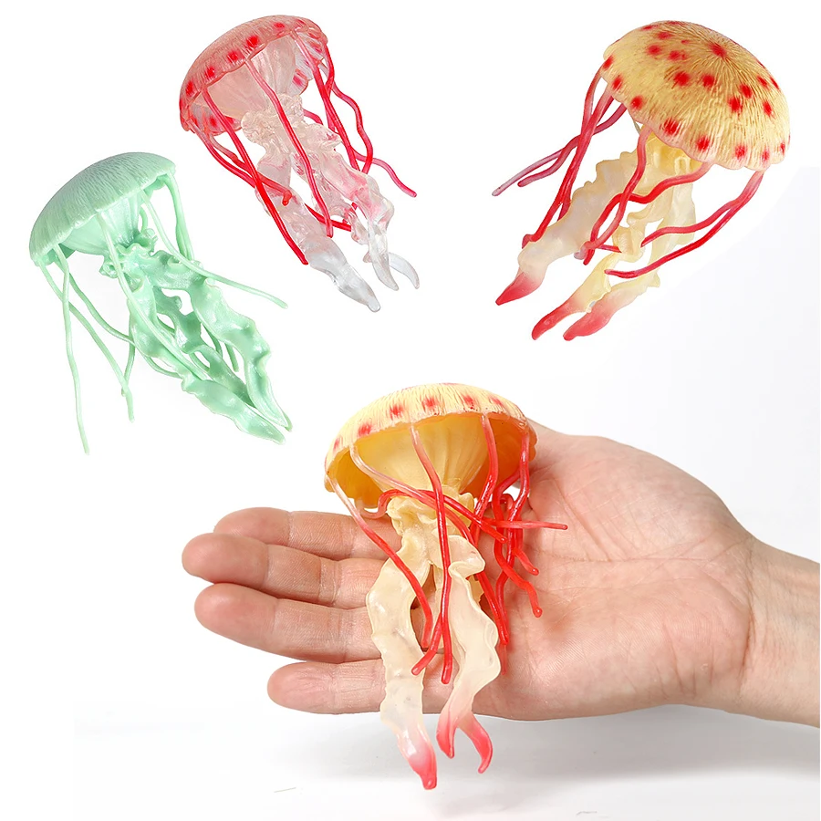 

Simulation Soft Plastic Jellyfish Sea Animal Model Figurines Toy Collection Cognition Educational Toys for Kids Gift 3 Colors