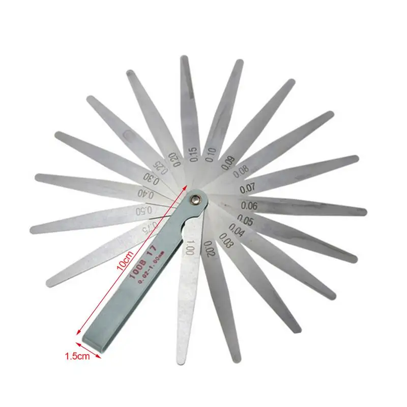 

0.02 To 1mm 17 Blade Thickness Metric Filler Feeler Gauge Measure Tool For Thickness Measurement Layout Accessories Feeler Gauge