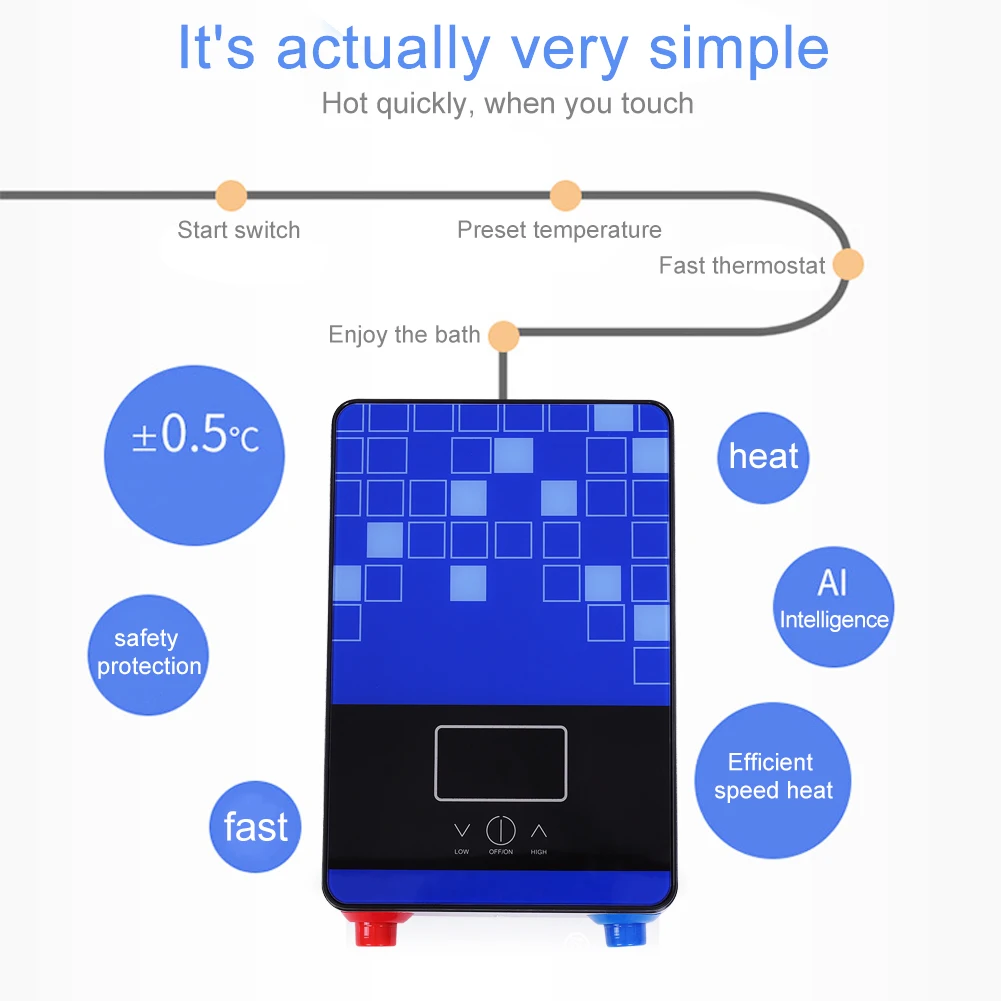 6500 в Вт безрезервуарный мгновенный Электрический водонагреватель для дома