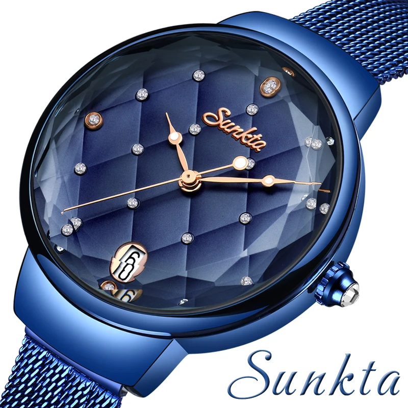 

SUNKTA New Women Fashion Gold Quartz Watch Lady Casual Waterproof Simple Wristwatch Gift for Girls Wife Saat Relogio Feminino