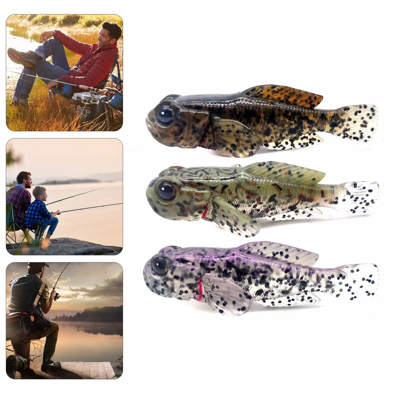 

5pcs/Pack 75mm 9.3g Goby Soft Swimbait 0.33oz 3inch Fish Baits Finest Detailed Softbait Fishing Lure