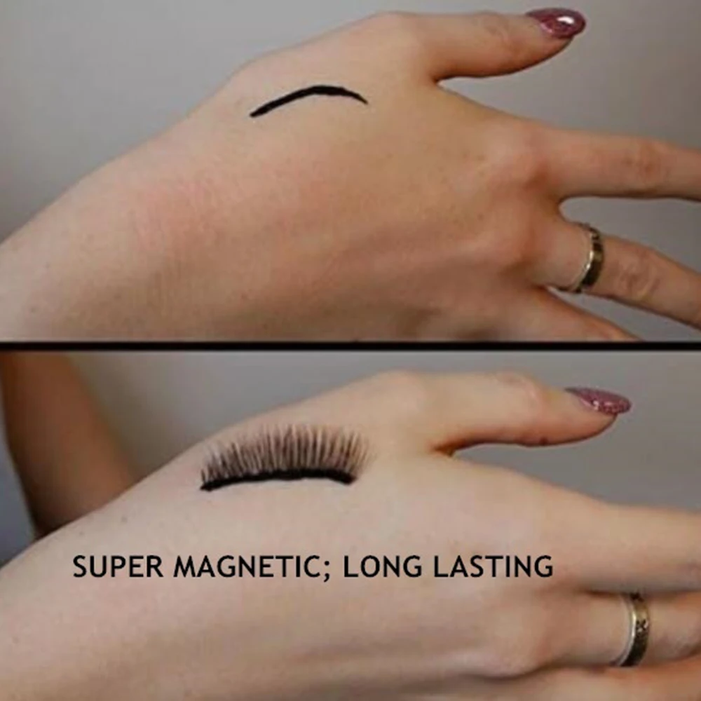 Новый дизайн 3 пары черных магнитных ресниц с пинцетом долговечная