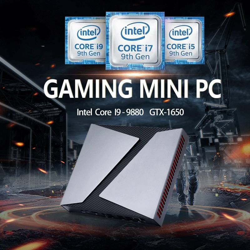 Лучший игровой компьютер Intel Core i9 9880H GTX1650 i7 9750H i5 9300H Мини ПК Win10Pro 2 * DDR4 2 * M.2 SSD 4K HDMI DP Type-C AC WiFi BT - изображение