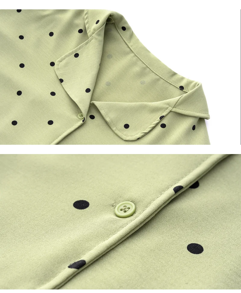 

Womens Lantern Sleeve Shirts Tops Polka Dot Blouses Elegant Button Up Shirt Ladies Chemise Female Blouse Streetwear Tops Mujer