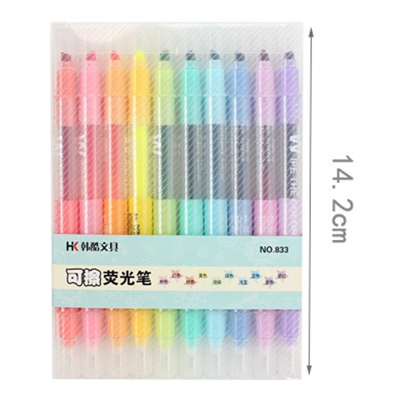 

Hk 833 Erasable Highlighter Set, Double-Headed Color Highlighter Set Can Be Used to Keep Diary, Make Reading Notes and Draw