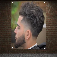 beard short spikes hairstyle for men barber shop home decoration poster signboard tapestry banner flag wall art canvas painting