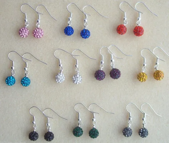 

Wholesale DHL EMS free +Gift.10mm 10 Mixed Color Each 100 Pair fashion hotsale Earrings Stud Jewelry.