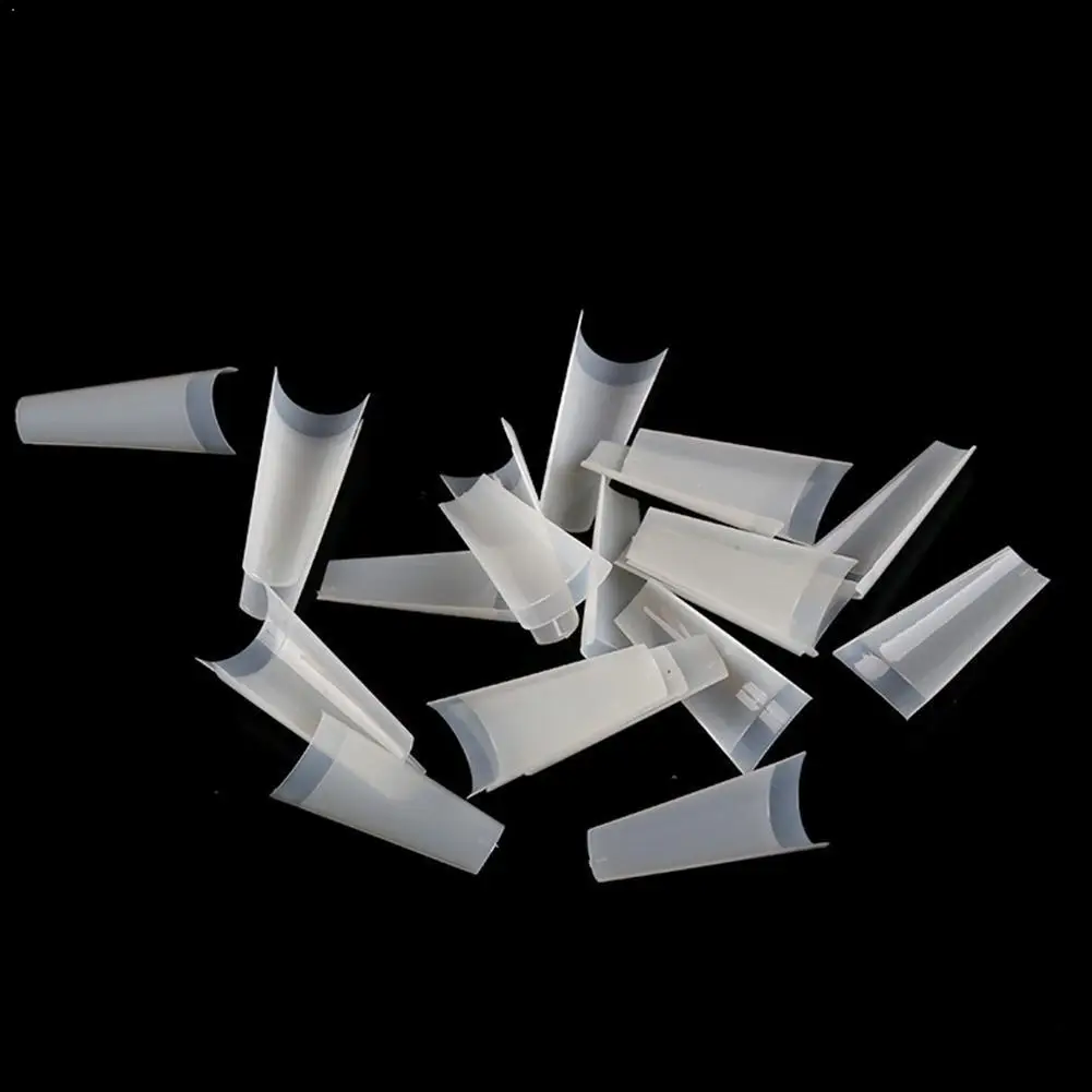 1 коробка + 500 шт. прозрачный полупокрытие накладные французские ногти набор