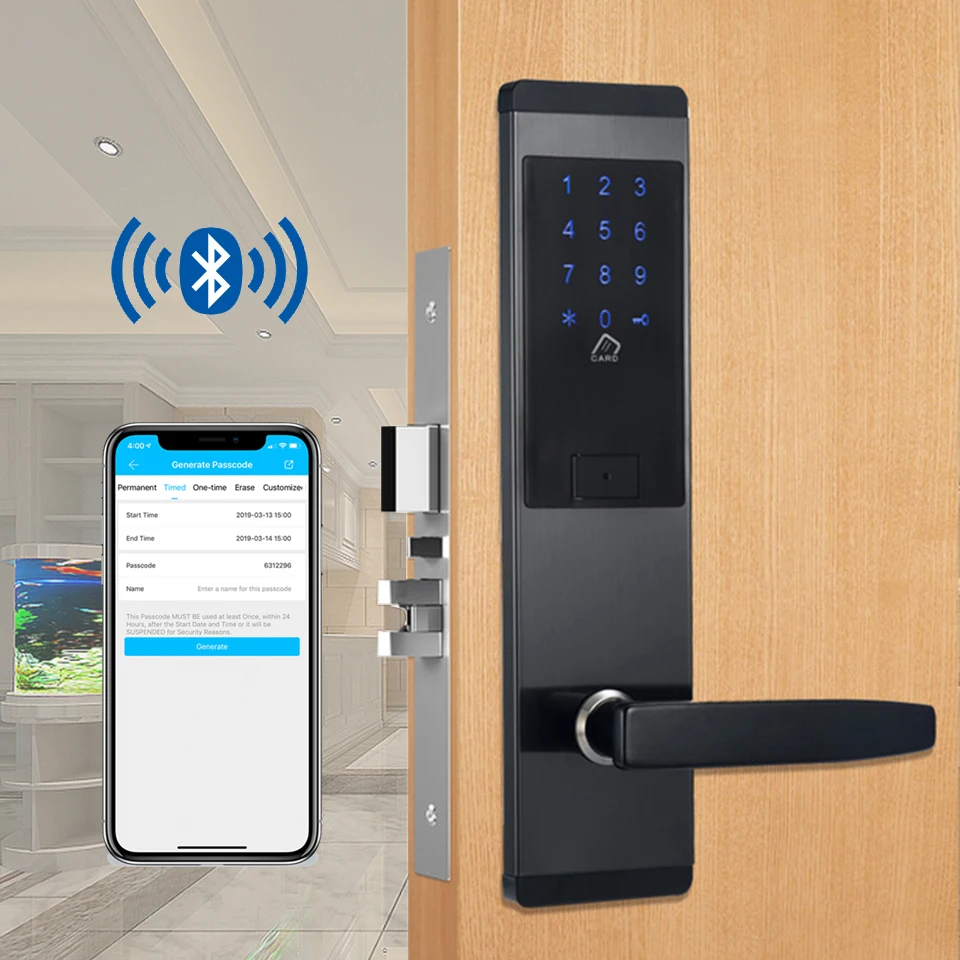 

Электронный дверной замок с поддержкой Wi-Fi и сенсорным экраном