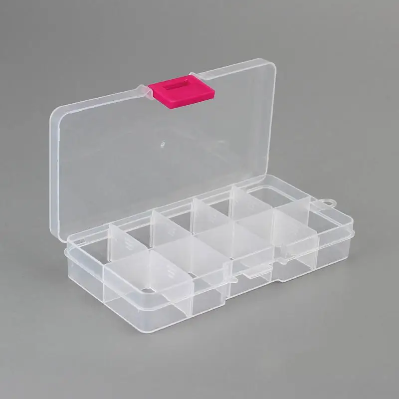 10 Slots Cells Colorful Portable Jewelry Tool Storage Box Container Ring Electronic Parts Screw Beads Organizer Plastic Case | Дом и сад