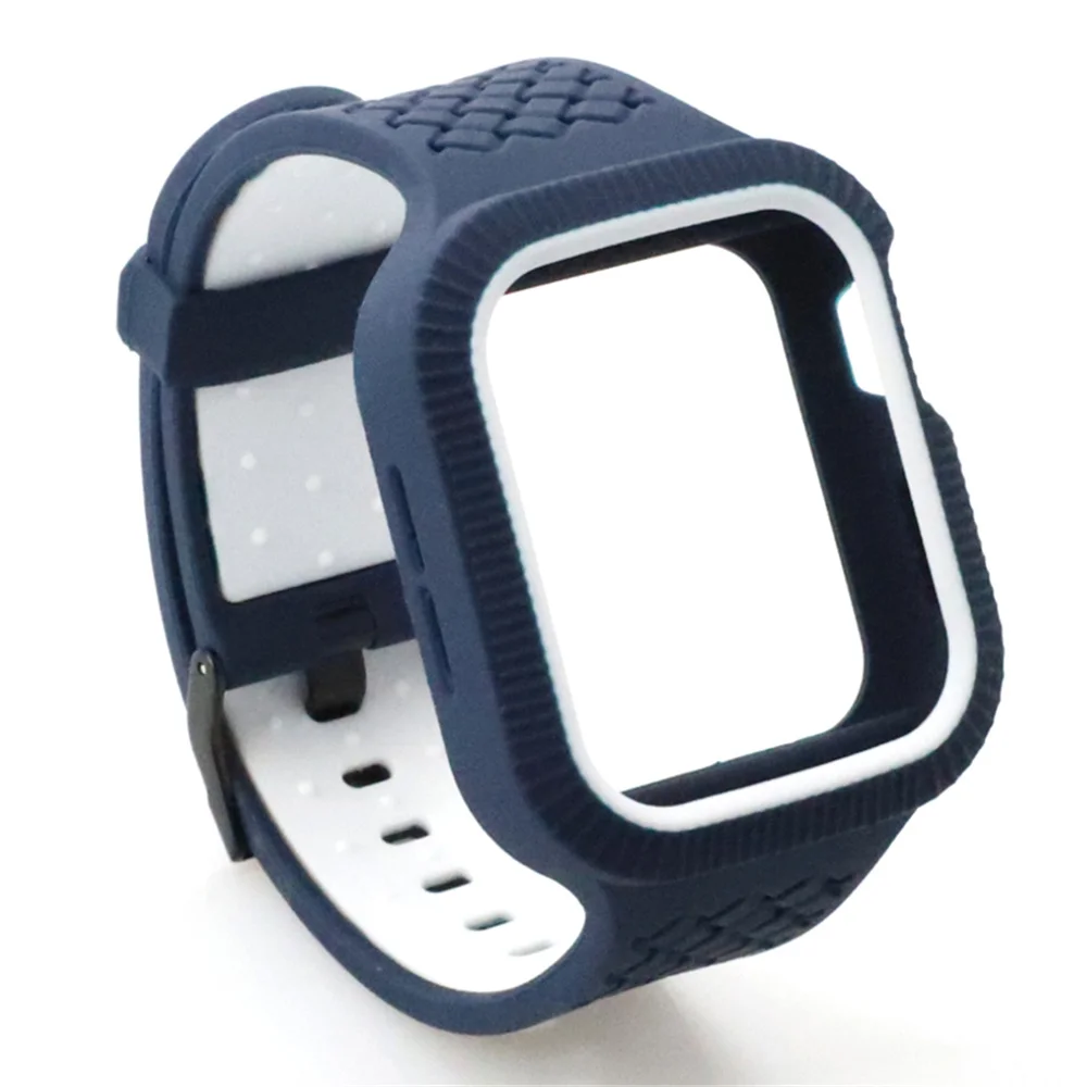 Силиконовый ремешок с чехлом для Apple Watch 4 44 мм 40 двойной цветной браслет iWatch серии