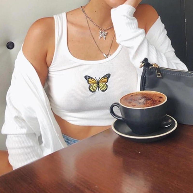 Повседневный Женский Летний жилет майка топ вязаный без рукавов укороченные