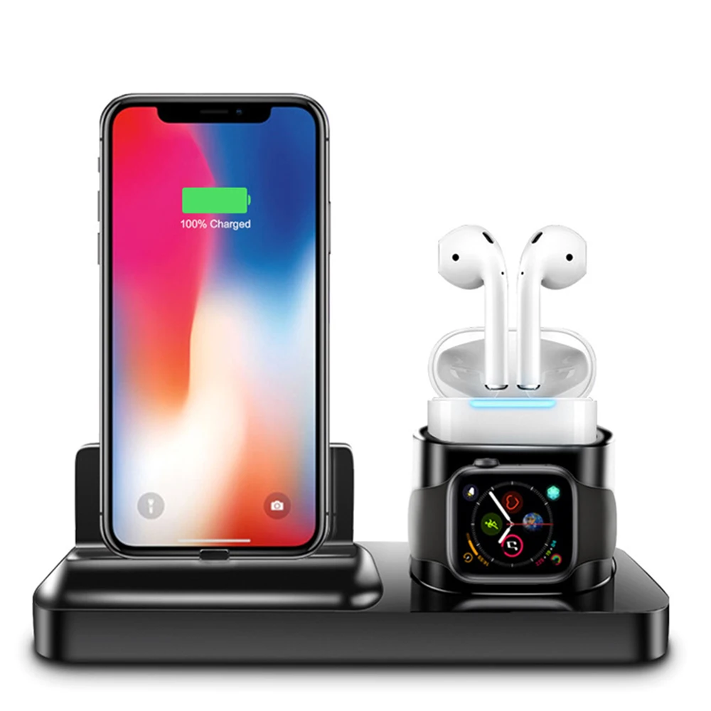 Супер практичная 3-1 Магнитная зарядная подставка для IPhone Iwatch Airpods высокое