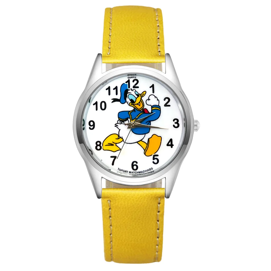 

Children's Cute Cartoon Duck Style Watch Women Student Boy Girl Leather Silicone Steel Strap Quartz Wrist Watches JC126