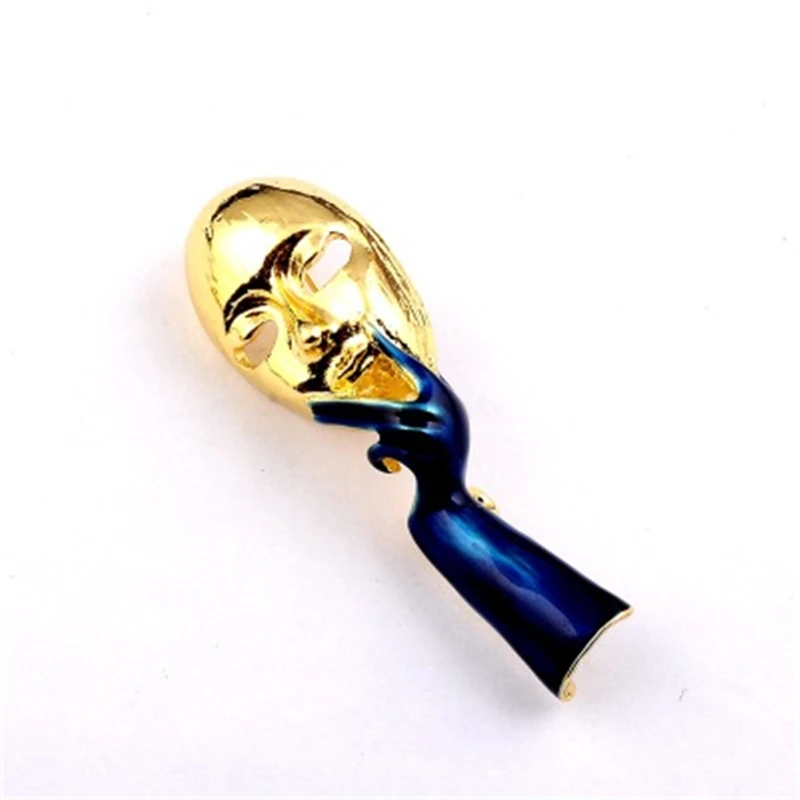 SHANGZHIHUA 2021 new retro gothic gold mask brooch for women luxury temperament unusual jewelry gift accessories | Украшения и