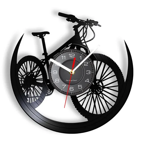 Настенные часы с виниловым альбомом, украшение для поездок на велосипеде, спортивных мероприятий, пещера для мужчин, подарок для велосипедиста