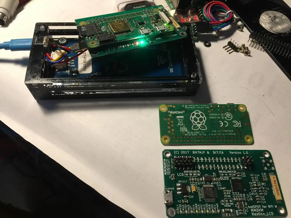 От BI7JTA MMDVM UHF VHF UV Hotspot для P25 DMR YSF DSTAR NXDN + Raspberry Pi zero W чехол 3 2 дюйма Nextion LCD |
