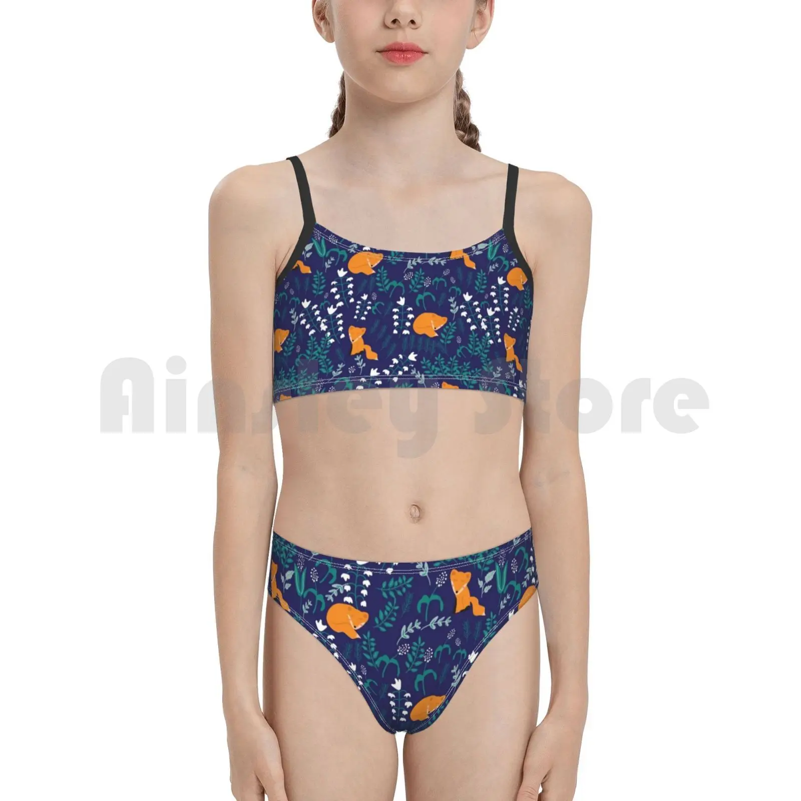 Купальники для любителей лисы с цветочным рисунком бикини подкладкой высокой