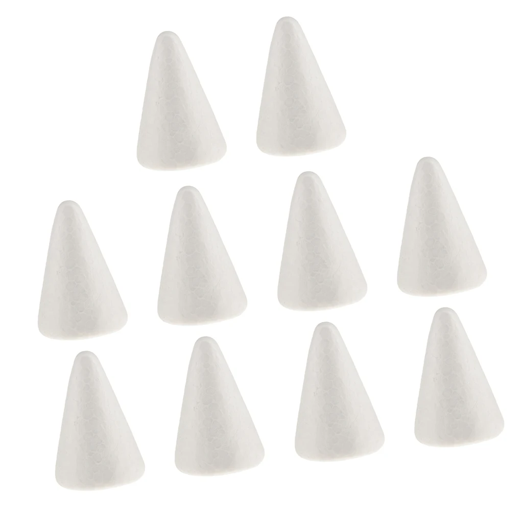 

5pcs 7/10cm Cone Shaped Styrofoam Foam Ornaments for Christmas Tree Decor Handmade DIY Wedding Modelling Crafts Gift Supplies