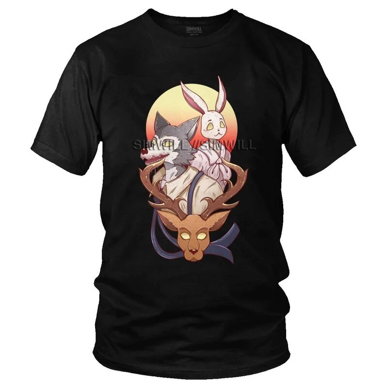 

Футболка мужская хлопковая с коротким рукавом, модная тенниска с рисунком животного, волка, пушистая манга, Хару, Луис, японское аниме