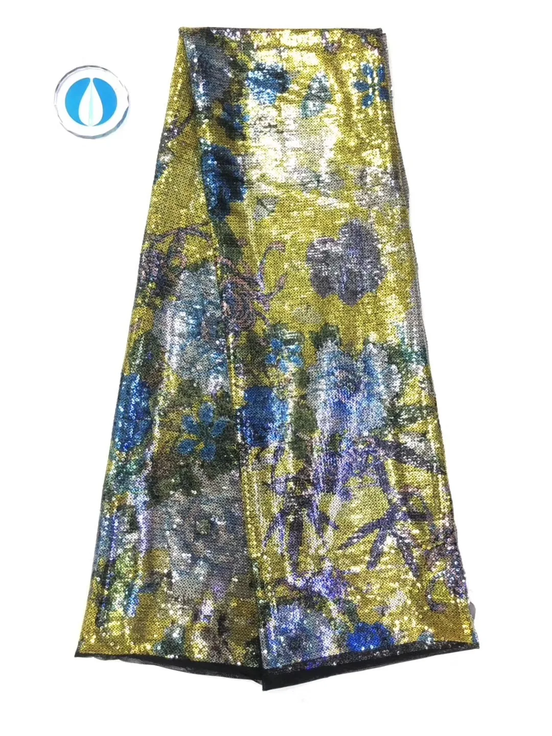

High quality polyester nigerian wedding african lace fabric/ guipure cord lace fabric for party dress in Yellow color D120