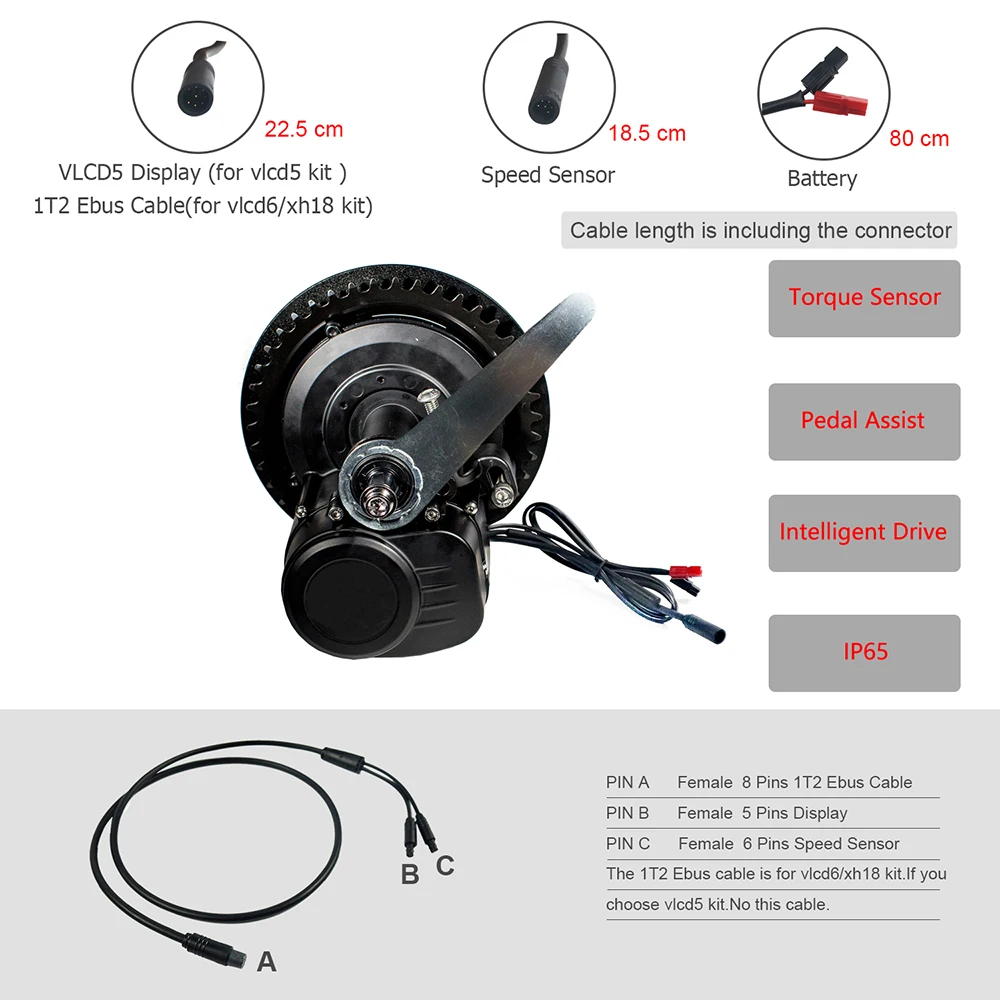 

Tongsheng TSDZ Mid Drive Motor 36V 48V 250W 350W 500W Only Motor Without Accessories