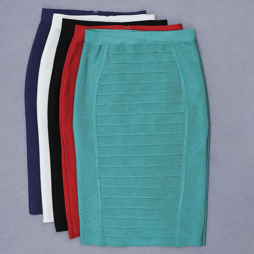 

PB Free Shipping 2020 New Trendy Striped Design Pencil Skirt Knee Length Party Club Casual Wear Bandage Women Skirt