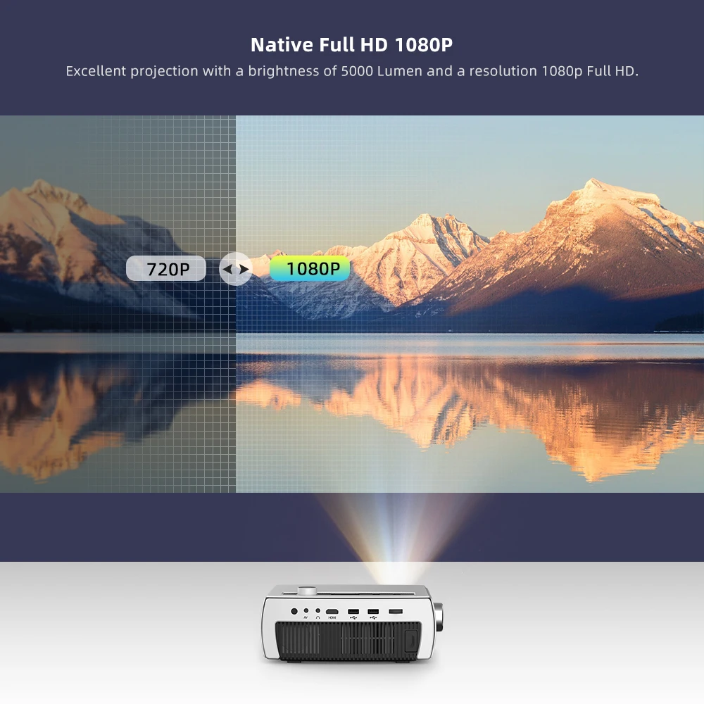 AAO Full HD проектор YG430 5G WiFi умный портативный мини Родной 1920X1080P смартфон LED видео