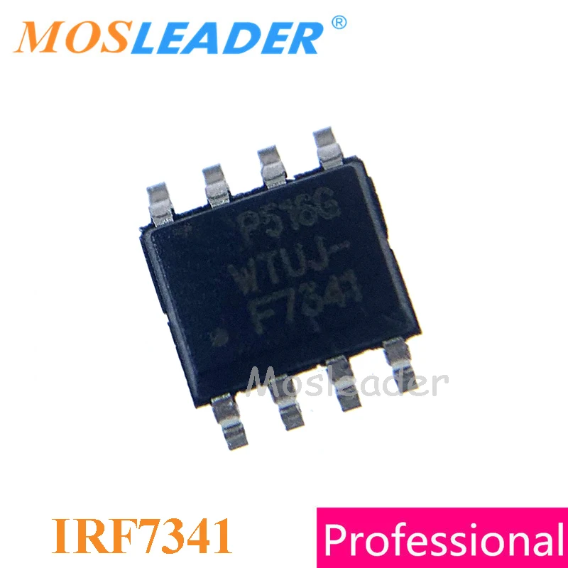 Mosleader IRF7341 SOP8 100 шт. 1000 шт. двойной N-канальный 55 в 4.7A Mosfet IRF7341TRPBF IRF7341PBF 7341 Китайский Высокое качество Mosleader IRF7341 SOP8 100 шт. 1000 шт. двойной N-канальный 55 в 4.7A Mosfet IRF7341TRPBF IRF7341PBF 7341 Китайский Высокое качество