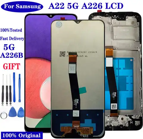 Оригинальный дисплей 6,6 дюйма для Samsung Galaxy A22 5G A226, дисплей с сенсорным экраном и дигитайзером в сборе для Samsung A226B LCD
