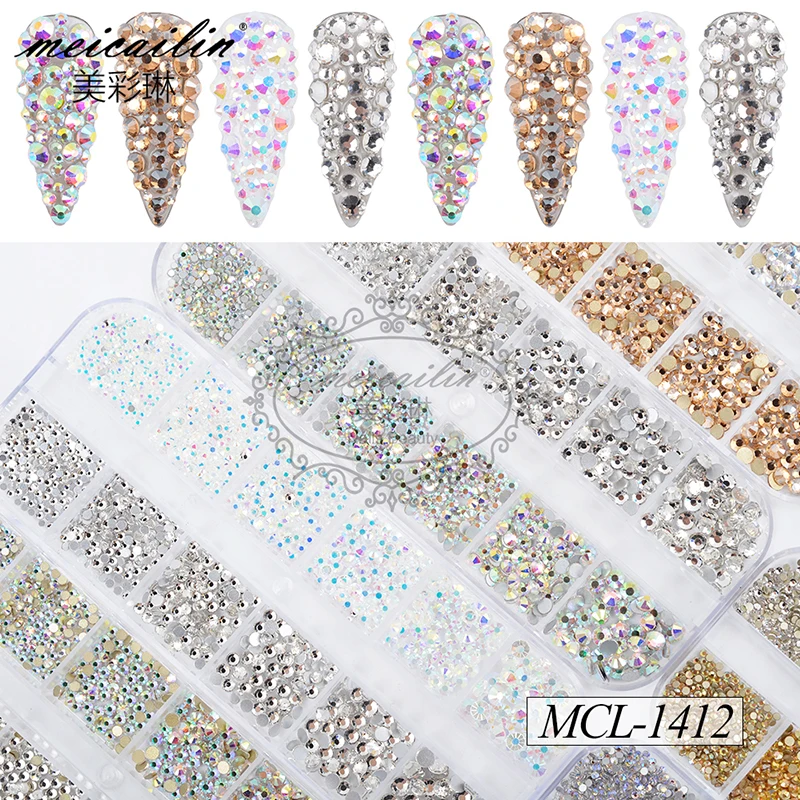 Стразы для ногтей со стразами разные размеры 1 коробка | Красота и здоровье