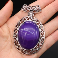 natural stone pendants lapis lazuli opal crystal antique silver for jewelry making diy women necklace handmade craft