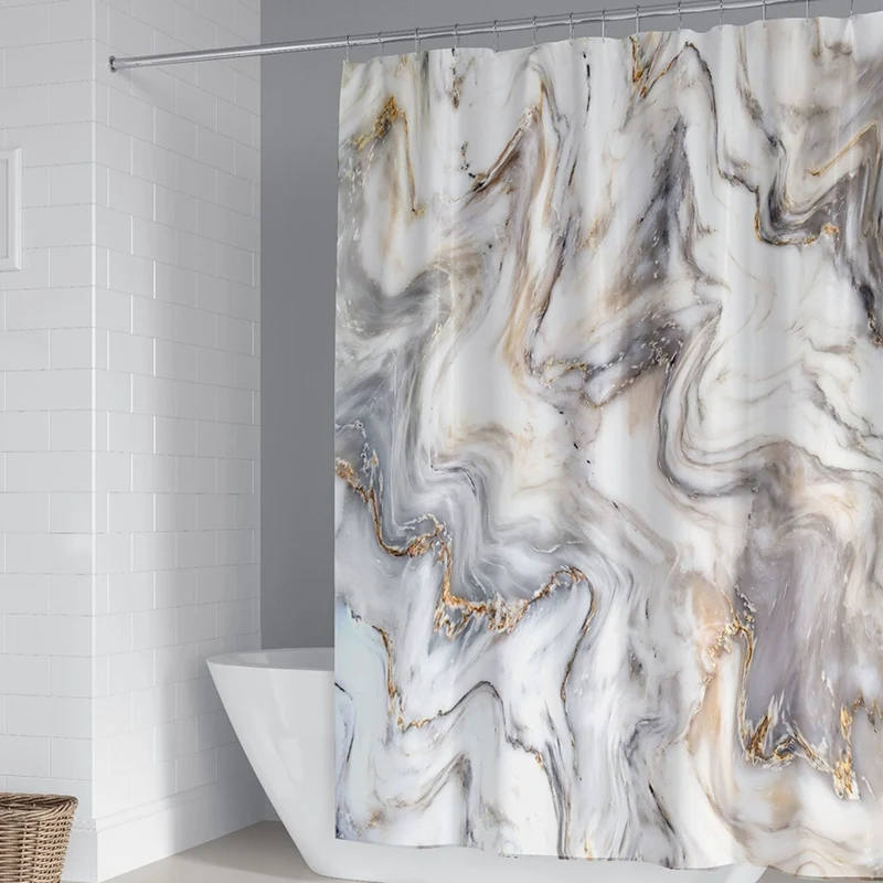 

Art Marble Print Shower Curtain Modern Bathroom Washroom Decor Thick Bathtub Cover-Curtains Waterproof Bathroom Curtains