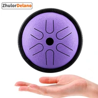 5 5 inch mini portable steel tongue drum 6 notes hand pan drum percussion musical instruments with padded travel bag zen music