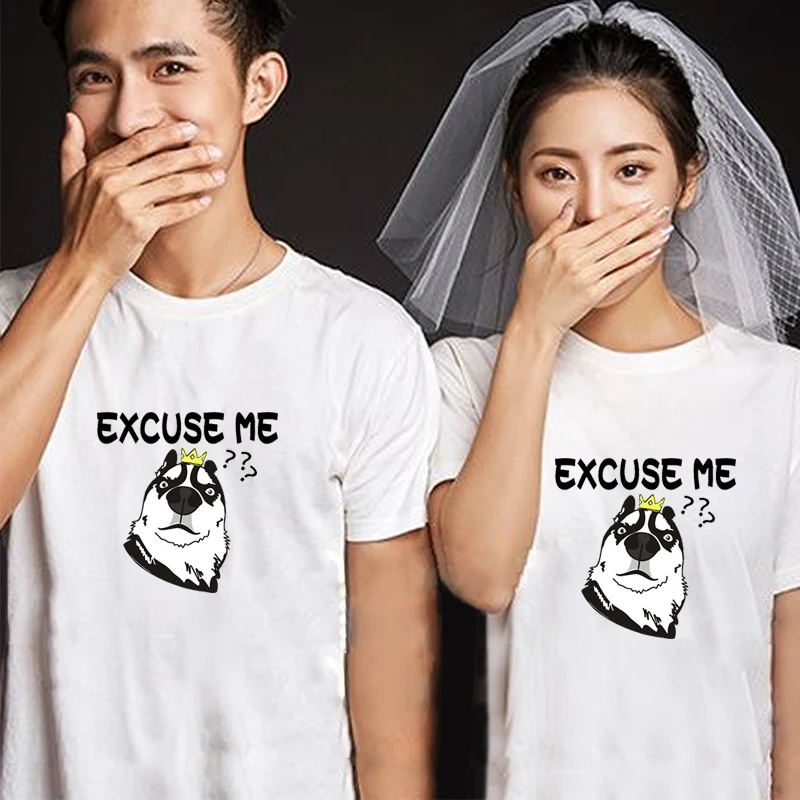 Harajuku spoof husky t-shirt dog pattern short-sleeved cartoon couple summer tide Round Collar T-shirt | Женская одежда