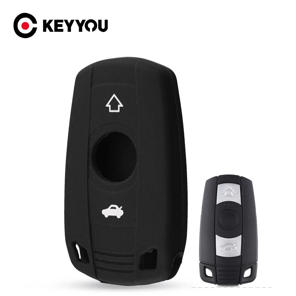 

KEYYOU 10X 2 кнопки силиконовый чехол для ключей от машины для BMW E60 E90 E91 E92 1 3 5 6 серии M3 M5 X1 X5 X6 Z4 чехол дистанционного брелока
