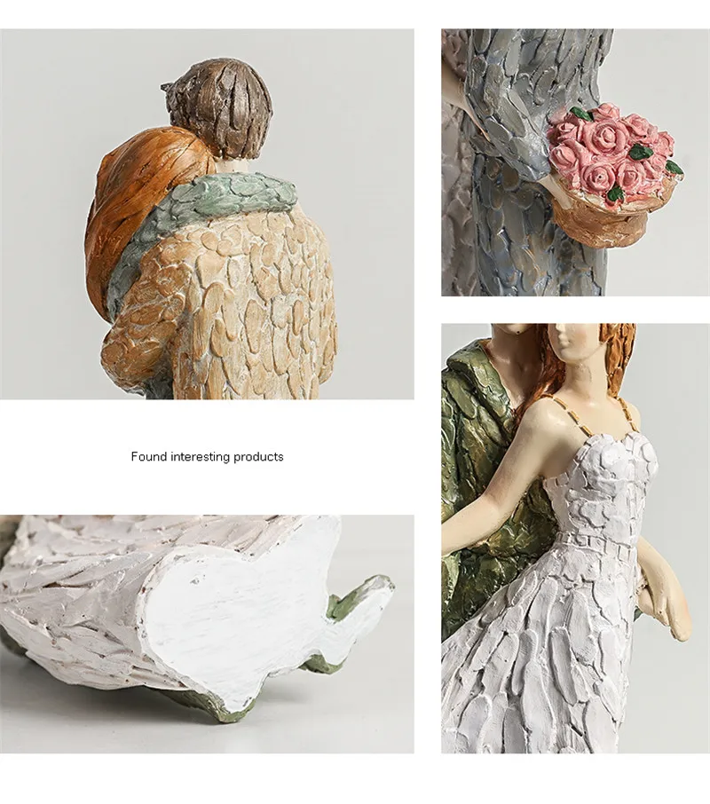 

[HHT] Nordic Simple Couple Character Statue Resin Crafts Home Decoration Ornaments Birthday Wedding Valentine's Day Gifts