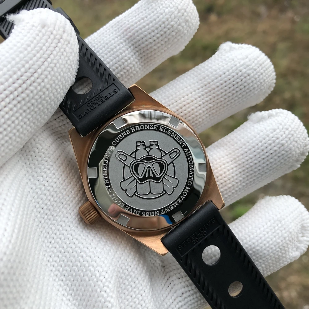 Мужские часы STEELDIVE 1962S Германия CuSn8 бронзовые механические мужские