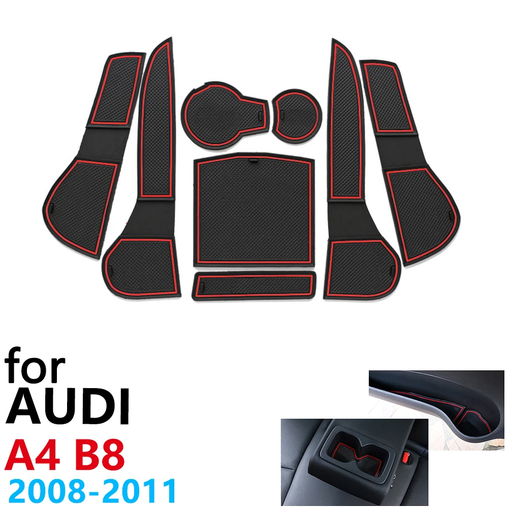 Противоскользящий резиновый коврик для двери Audi A4 B8 8K RS4 S4 S line RS 4 Interior 2008 ~ 2011
