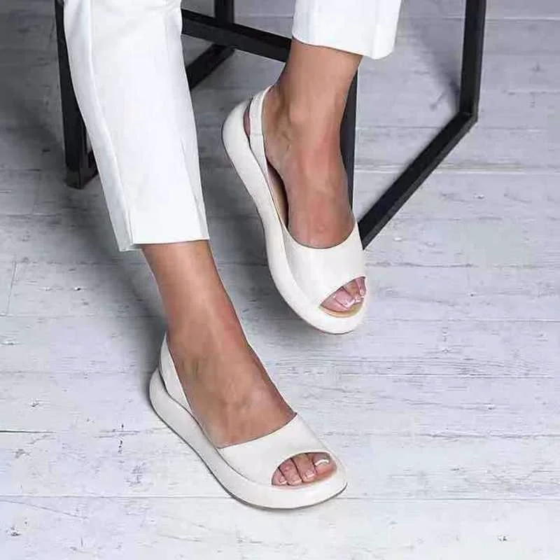 

Women Summer Sandals Women's PVC Leather Shoes Summer Fashion Ladies Open Toes Platform Shoes Female Sexy Outdoor Sandals